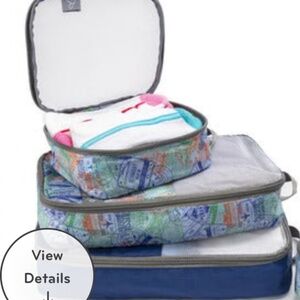 💐 Travelon Set of 3 Packing Organizer Cubes Blue Stamp Print